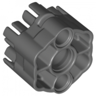 dark bluish gray projectile launcher part rapid shooter six barrel - angled barrels