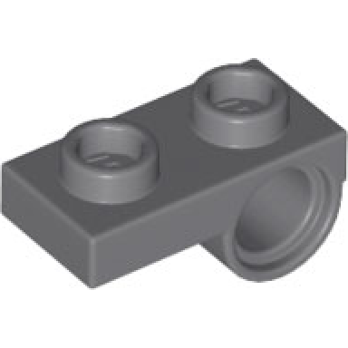 dark bluish gray plate modified 1 x 2 with pin hole on bottom