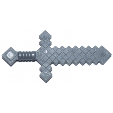 dark bluish gray minifigure weapon sword pixelated minecraft