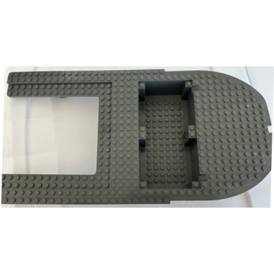 dark bluish gray boat hull giant bow 40 x 20 x 7 top