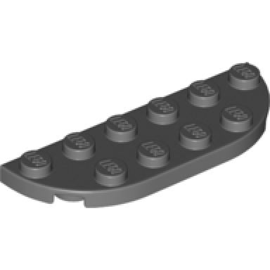 dark bluish gray plate round corner 2 x 6 double