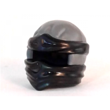 dark bluish gray minifigure headgear ninjago wrap type 2 with molded black wraps and knot pattern