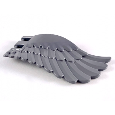 dark bluish gray wing 4 x 7 right with feathers and bar handles