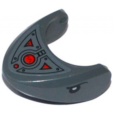 dark bluish gray shark head with rounded nose with black eyes oscilloscope and armor plates pattern sticker - set 76027