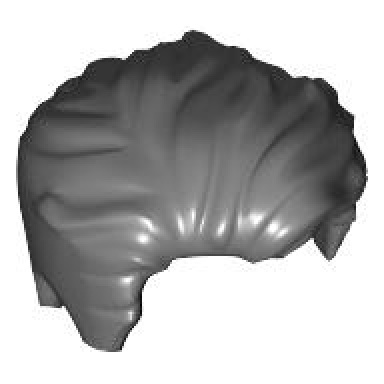 dark bluish gray minifigure hair swept left tousled with slight widows peak and short sideburns
