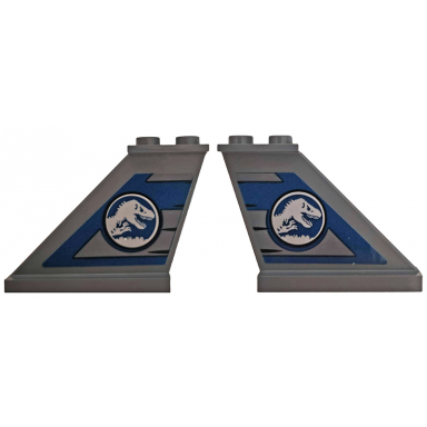 dark bluish gray tail 4 x 1 x 3 with jurassic world logo pattern on both sides stickers - set 75928