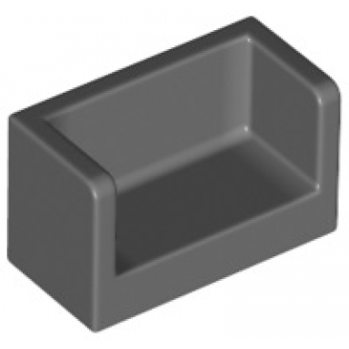 dark bluish gray panel 1 x 2 x 1 with rounded corners and 2 sides