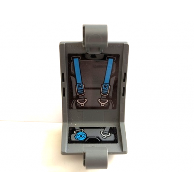 dark bluish gray technic panel curved 3 x 5 x 3 with dark azure seat belts with bugatti logo and cushion outlines pattern stickers - set 42162