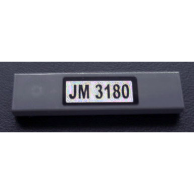 dark bluish gray tile 1 x 4 with black jm 3180 pattern on white background sticker - set 3180