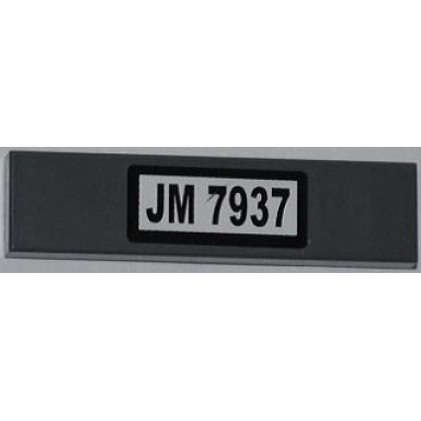 dark bluish gray tile 1 x 4 with jm 7937 pattern sticker - set 7937
