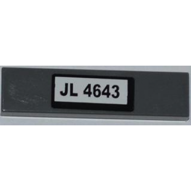 dark bluish gray tile 1 x 4 with jl 4643 pattern sticker - set 4643