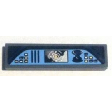 dark bluish gray tile 1 x 4 with control panel pattern sticker - set 6869
