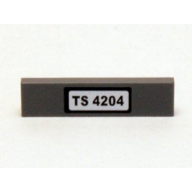 dark bluish gray tile 1 x 4 with ts 4204 pattern sticker - set 4204
