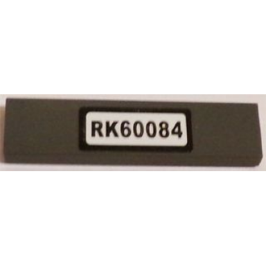 dark bluish gray tile 1 x 4 with rk60084 pattern sticker - set 60084