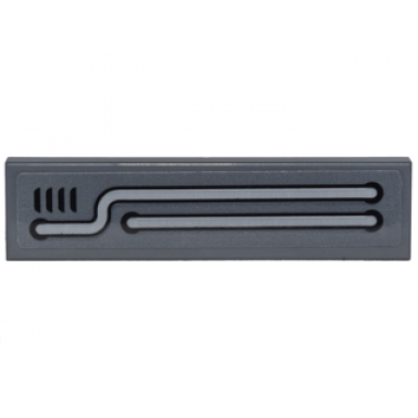 dark bluish gray tile 1 x 4 with light bluish gray pipes and black vents model left side pattern sticker - set 70905