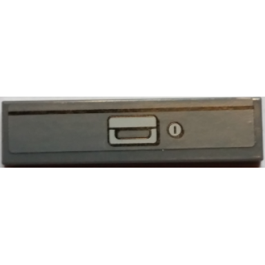 dark bluish gray tile 1 x 4 with black line door handle and key lock pattern model left side sticker - set 60027