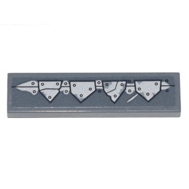 dark bluish gray tile 1 x 4 with silver triangular metal plates seams and rivets pattern sticker - set 70840