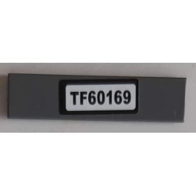 dark bluish gray tile 1 x 4 with tf60169 pattern sticker - set 60169