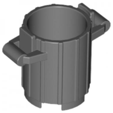 dark bluish gray container trash can with 2 cover holders