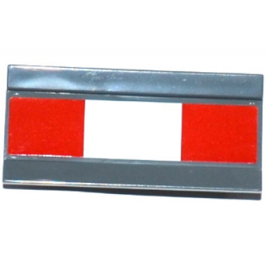 dark bluish gray vehicle spoiler plow blade 6 x 3 with hinge with 2 red squares and white rectangle pattern sticker - set 60104