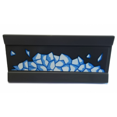 vehicle spoiler plow blade 6 x 3 with hinge with white and blue snow chunks pattern sticker - set 76098