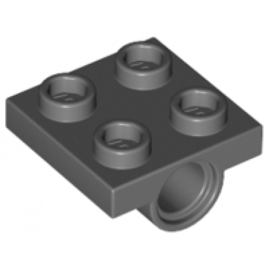 dark bluish gray plate modified 2 x 2 with pin hole