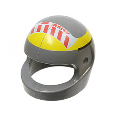 dark bluish gray minifigure headgear helmet motorcycle standard with sw red stripe pattern small a-wing