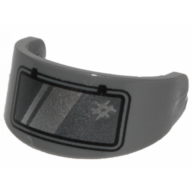 dark bluish gray minifigure visor standard with pearl dark gray and silver welding visor pattern