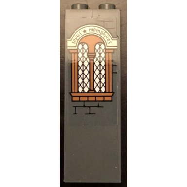 dark bluish gray brick 1 x 2 x 5 with window and lepus * memphites pattern sticker - set 71043