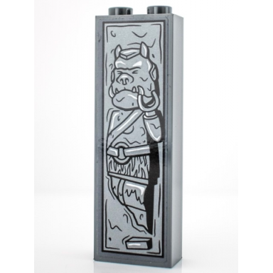 dark bluish gray brick 1 x 2 x 5 with gamorrean guard in carbonite pattern sticker - set 75312