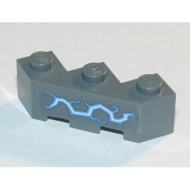 dark bluish gray brick modified facet 3 x 3 with medium blue and white electricity pattern sticker - set 70353