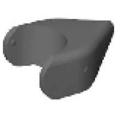 dark bluish gray shark head with pointed nose and debossed eyes