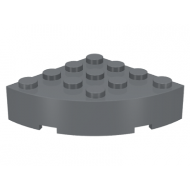 dark bluish gray brick round corner 4 x 4 full brick