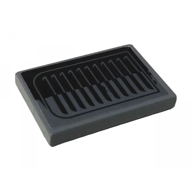 dark bluish gray tile 2 x 3 with black and dark bluish gray vents pattern sticker - set 70915