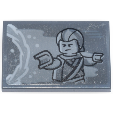 dark bluish gray tile 2 x 3 with kaecilius and white and light bluish gray portal pattern sticker - set 76218