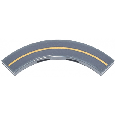 dark bluish gray tile round corner 4 x 4 macaroni with thin gold curved line pattern sticker - set 75385