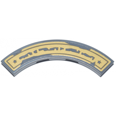 dark bluish gray tile round corner 4 x 4 macaroni with cracks worn writing stars and thin outline on gold background pattern sticker - set 76431