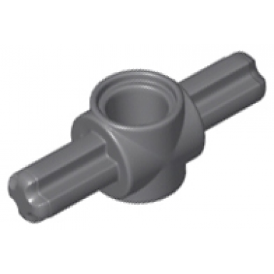 dark bluish gray technic axle and pin connector hub with 2 axles on opposite sides