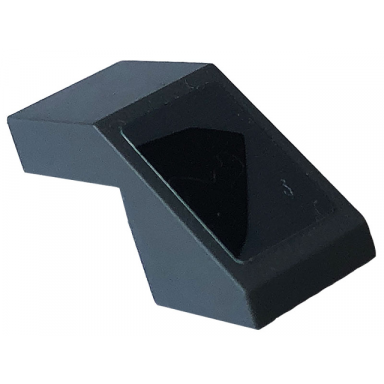 slope 45 2 x 1 with cutout without stud with black panel on dark bluish gray background pattern model left side sticker - set 76903