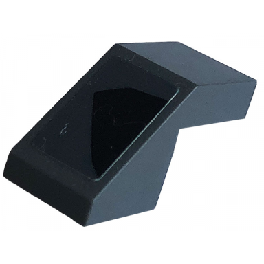 slope 45 2 x 1 with cutout without stud with black panel on dark bluish gray background pattern model right side sticker - set 76903