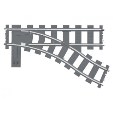 dark bluish gray train track 9v switch point right