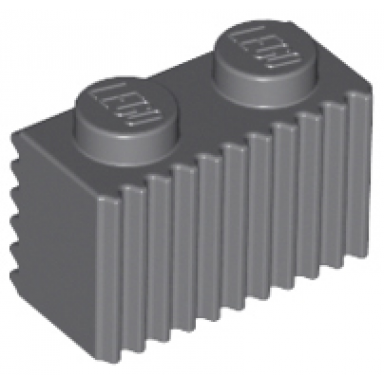 dark bluish gray brick modified 1 x 2 with grille fluted profile