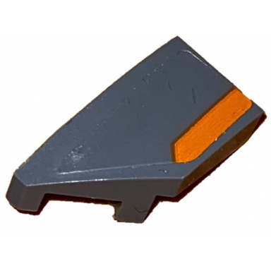 dark bluish gray wedge 2 x 1 x 2 3 left with orange stripe pattern sticker - set 75892