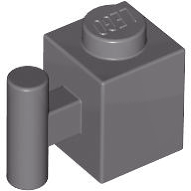 dark bluish gray brick modified 1 x 1 with bar handle