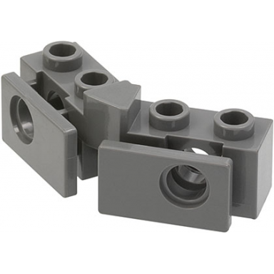 technic brick 1 x 2 - 1 x 2 angled with bumper holder open front
