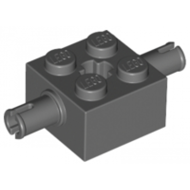 dark bluish gray brick modified 2 x 2 with pins and axle hole
