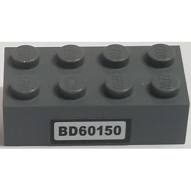 dark bluish gray brick 2 x 4 with bd60150 pattern sticker - set 60150