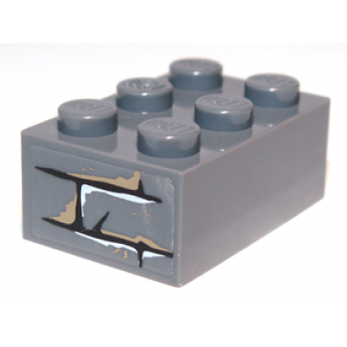 dark bluish gray brick 2 x 3 with bricks pattern on end sticker - set 9473