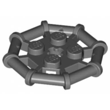 dark bluish gray plate modified 2 x 2 with bar frame octagonal