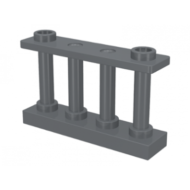 dark bluish gray fence 1 x 4 x 2 spindled with 2 studs